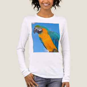 Blauwe en gele ara Tri-Blend shirt