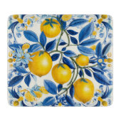 Blauwe en gele Azulejos met citroenen Snijplank (Voorkant)