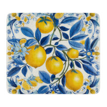 Blauwe en gele Azulejos met citroenen