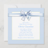 Blauwe en gele babyjongensdouche kaart (Achterkant)