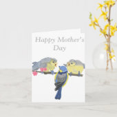 Blauwe en gele blauwe vogels bewerkbaar kaart (Gele Bloem)