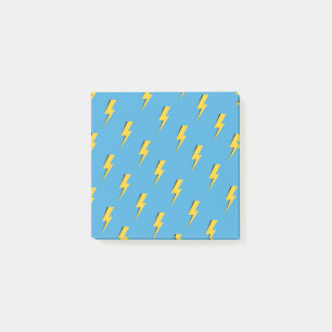 Blauwe en gele bliksem vrolijk terug naar school post-it® notes