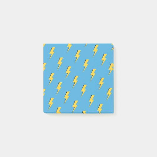 Blauwe en gele bliksem vrolijk terug naar school post-it® notes (Voorkant)