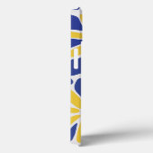 Blauwe en gele bloem monogram Case-Mate iPhone case (Achterkant / Rechts)