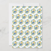 Blauwe en Gele Bloemen Bruiloft Save The Date (Achterkant)