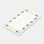 Blauwe en gele bloemen Bullet papier achtergrond Post-it® Notes (Schuin)