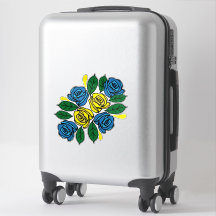 Blauwe en Gele Bloemen Folk Art Smal Schip