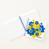 Blauwe en gele bloemen notitieboek (Binnen)