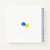 Blauwe en gele bloemen notitieboek (Achterkant)