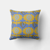 Blauwe en gele bloemen - Sierkussen - Ontwerper (Achterkant)