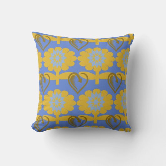Blauwe en gele bloemen - Sierkussen - Ontwerper (Voorkant)