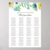 Blauwe en gele bloemen. Wedijzerskaart Poster (Voorkant)