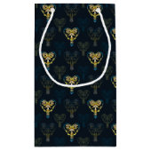 Blauwe en gele bloemkool gepatterde cadeautas (Achterkant)