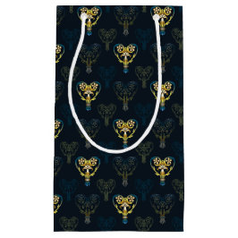 Blauwe en gele bloemkool gepatterde cadeautas