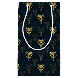 Blauwe en gele bloemkool gepatterde cadeautas