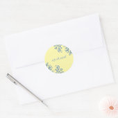 Blauwe en Gele Bloemstickers Ronde Sticker (Envelop)
