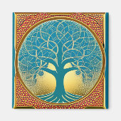 Blauwe en gele boom van de Magnet van het Leven (Voorkant)