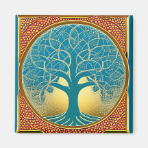 Blauwe en gele boom van de Magnet van het Leven