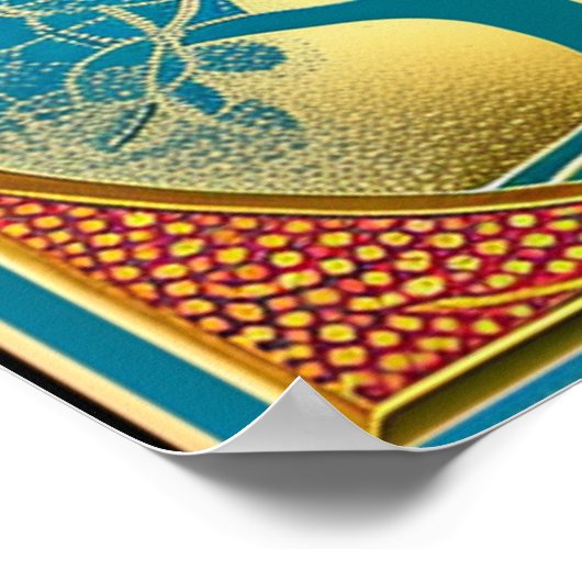 Blauwe en gele boom van het Poster van het Leven (Hoek)