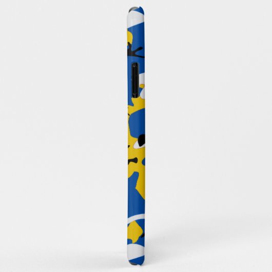 Blauwe en gele Camo Case-Mate iPhone Case (Achterkant/rechts)