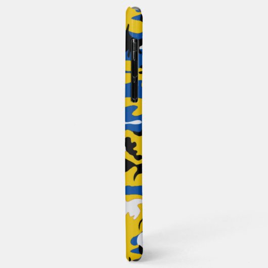 Blauwe en gele Camo Case-Mate iPhone Case (Achterkant/links)