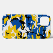Blauwe en gele Camo Case-Mate iPhone Case (Achterkant (horizontaal))