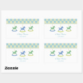 Blauwe en gele carrousel: Baby showers Stickers (Vel)