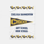 Blauwe en gele Cheerleader Fleece Blanket Deken (Voorkant)