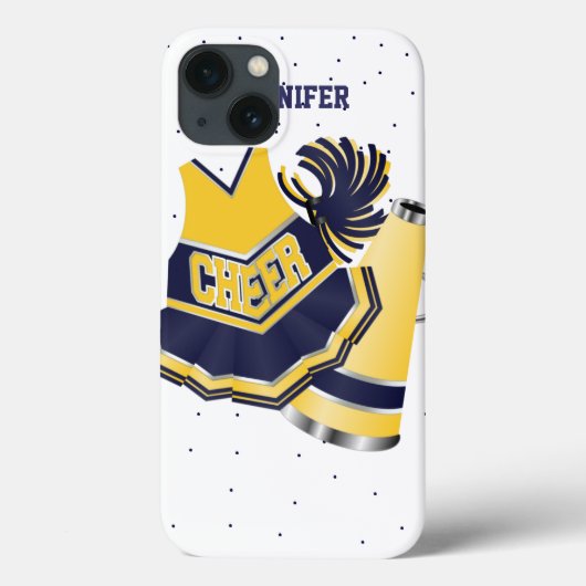 Blauwe en gele Cheerleader iPad-draagtas Case-Mate iPhone Case (Achterkant)