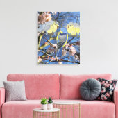Blauwe en gele cichorei canvas afdruk (Insitu (Woonkamer))