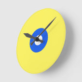 Blauwe en gele cirkels Acrylwandklok Ronde Klok (Hoek)
