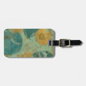 Blauwe en gele cirkels bagagelabel (Voorkant horizontaal)