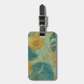 Blauwe en gele cirkels bagagelabel (Voorkant verticaal)