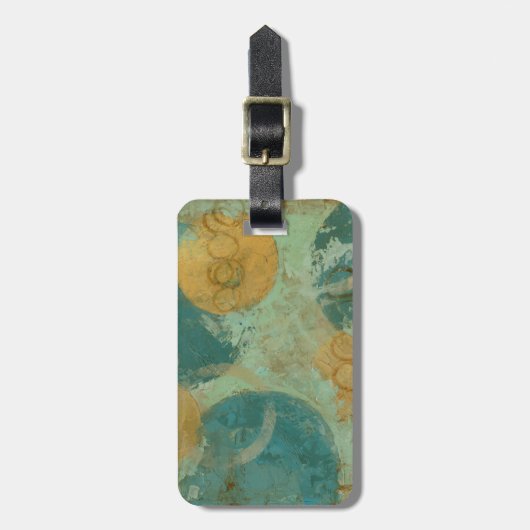 Blauwe en gele cirkels bagagelabel (Voorkant verticaal)