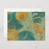 Blauwe en gele cirkels briefkaart (Voorkant / Achterkant)