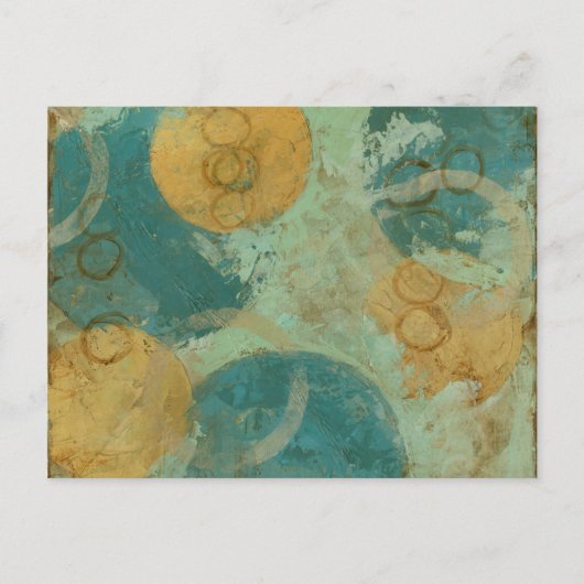 Blauwe en gele cirkels briefkaart (Voorkant)