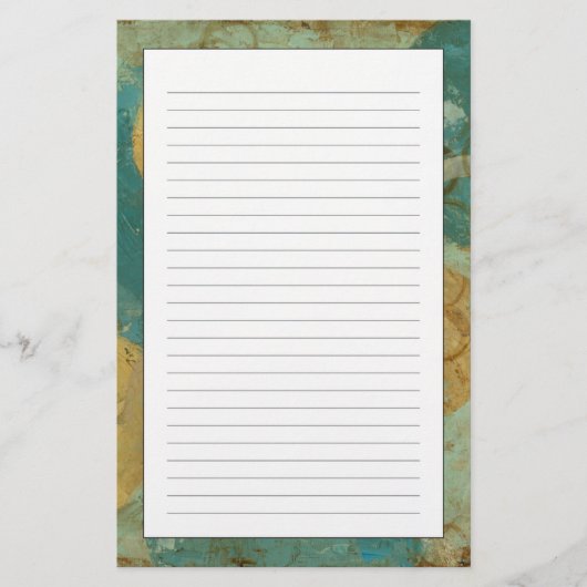 Blauwe en gele cirkels briefpapier (Voorkant)