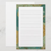 Blauwe en gele cirkels briefpapier (Voorkant / Achterkant)