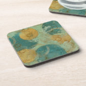 Blauwe en gele cirkels drankjes onderzetter (Linkerzijde)