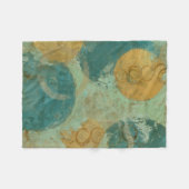 Blauwe en gele cirkels fleece deken (Voorkant (Horizontaal))