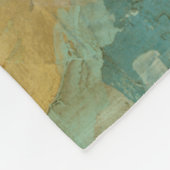 Blauwe en gele cirkels fleece deken (Hoek)