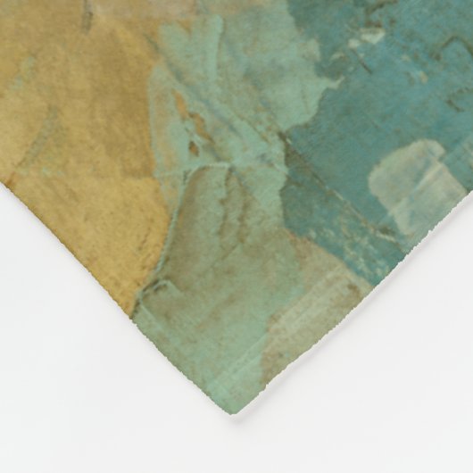 Blauwe en gele cirkels fleece deken (Hoek)