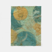 Blauwe en gele cirkels fleece deken (Voorkant)