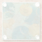 Blauwe en gele cirkels glazen onderzetter (Achterkant)