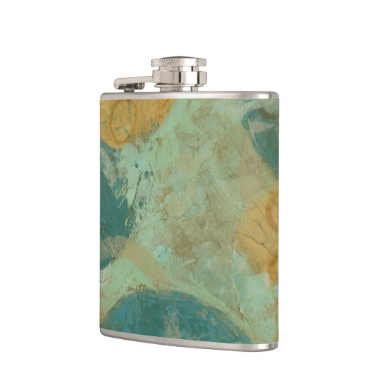 Blauwe en gele cirkels heupfles (Links)