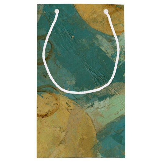 Blauwe en gele cirkels klein cadeauzakje (Achterkant)