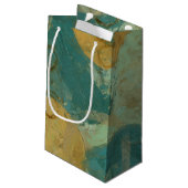 Blauwe en gele cirkels klein cadeauzakje (Achterkant Gekanteld)