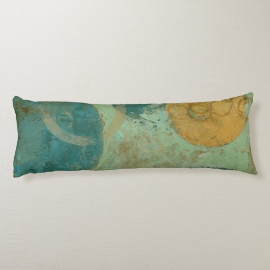 Blauwe en gele cirkels lichaamskussen (Achterkant)