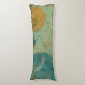 Blauwe en gele cirkels lichaamskussen (Voorkant Verticaal)