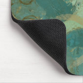 Blauwe en gele cirkels muismat (Hoek)